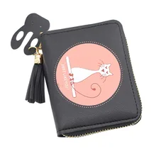Женский уличный модный трендовый однотонный кожаный бумажник с бахромой и отделением для карт кошелек для монет monederos para mujer monedas# C20