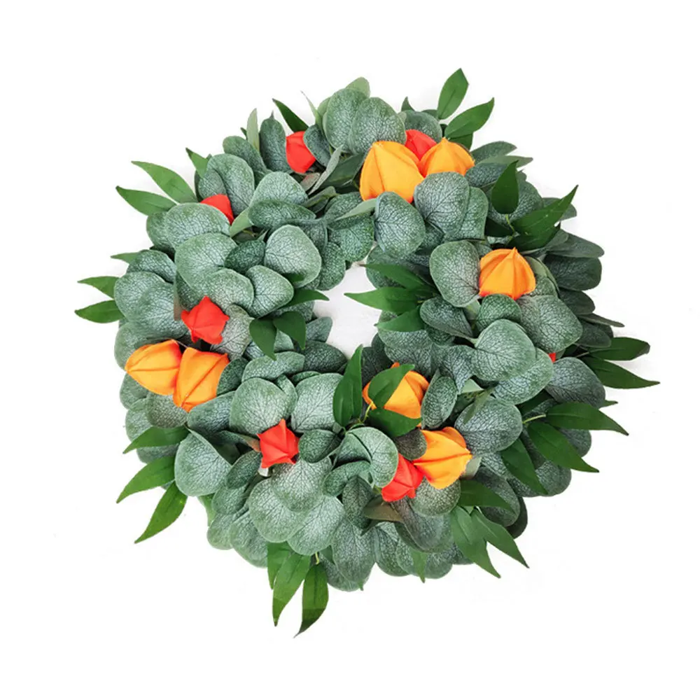 

Christmas Decoration Artificial Green Leaves Wreath Front Door Wreath Artificial Flower Wreath For Wall Window Door Party Decor