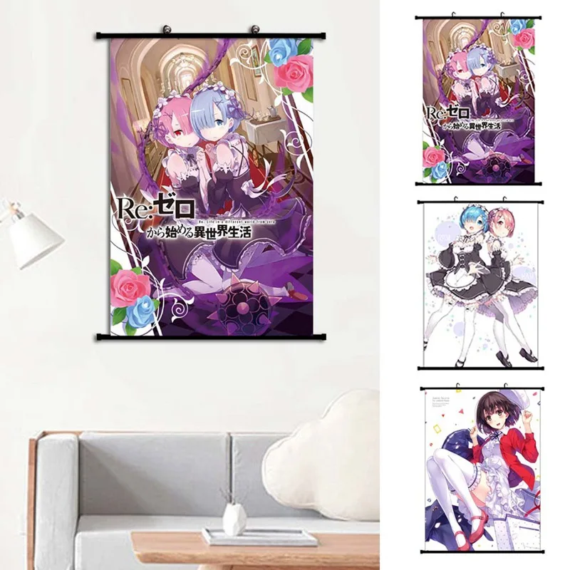 Картина из японского аниме Re: Zero start Life In other World настенный плакат на холсте 20*30