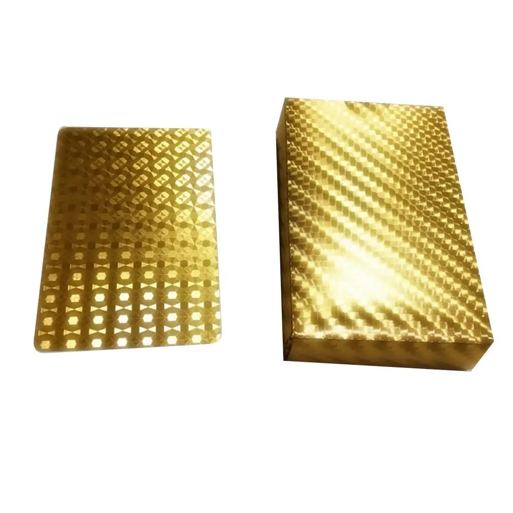  Hot High Quality Durable Plastic Playing Cards Waterproof Golden Poker Black Gold Collection Black  - 4000133816168