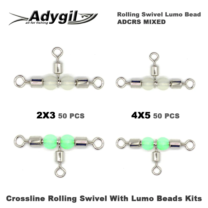 adygil-fishing-crossline-rolling-swivel-with-lumo-beads-kits-adcrs