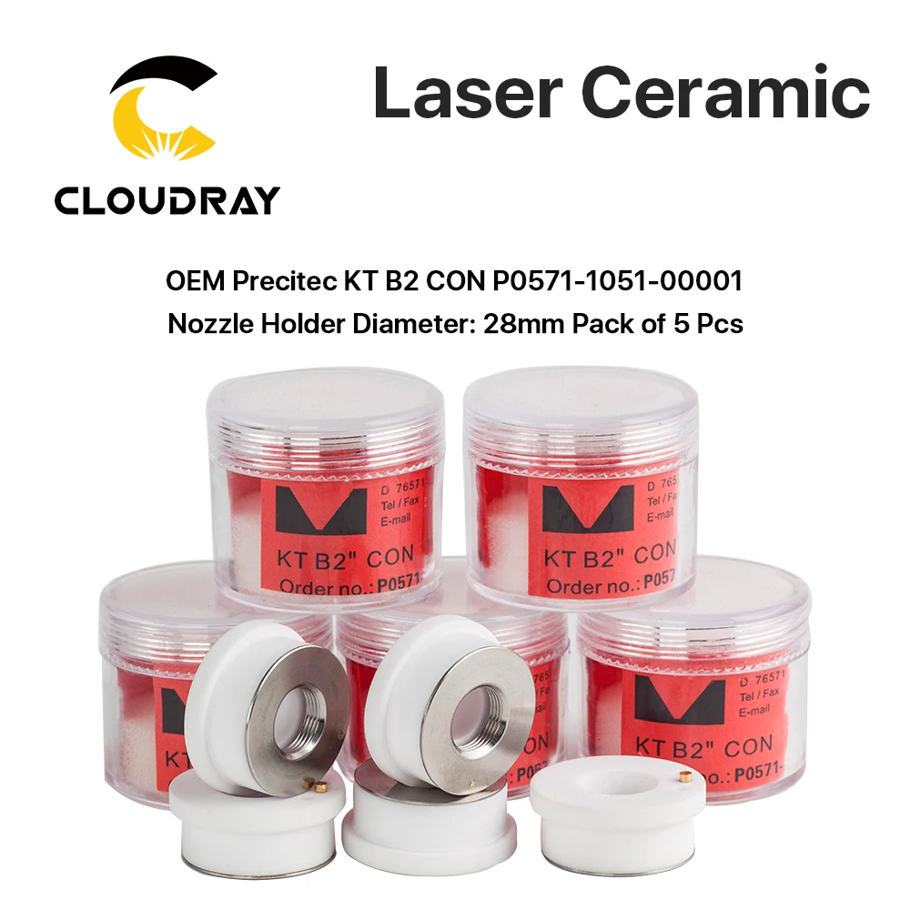 Cloudray Керамика детали сопло держатель OEM упаковка из 5 шт P0571-1051-00001 для лазерной резки глава 28 мм/24,5 мм