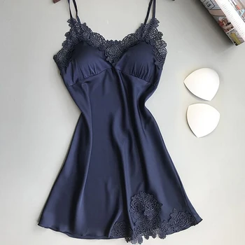 

CALOFE New Women Pajamas Sets Faux Silk Pajamas Sleepwear Sets Sexy Lace Fashion Spring Autumn Homewear
