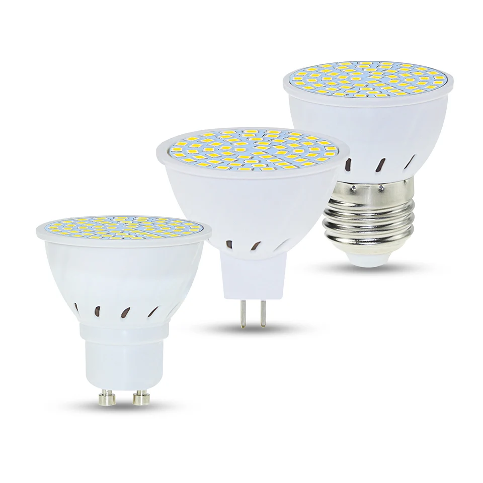 

E27 GU10 MR16 LED Light Bulb Lamp SMD 2835 AC220V Spotlight 48leds 60leds 80led Warm White Cold White Energy-saving Spotlight
