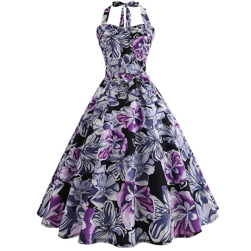 Платье на бретелях летний Для женщин 2019 без рукавов Цветочный принт поясом