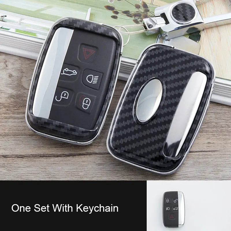 A Model One Set Автомобильный чехол для ключей из углеродного волокна ABS чехол для Land Rover Range Rover Sport Evoque freelander 2 Jaguar XE XJ Xjl XF C-X16 V12 - Название цвета: A Model One Set