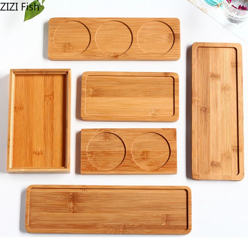 

Bamboo Wood Sushi Plate Japanese-style Rectangular Wood Tea Tray Cake Dessert Display Tray Fruit Tray