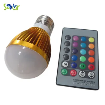 

RGB LED Lamp Gold Silver E27 5W LED RGB Light Lampada LED Bulb 85-265V 16 Colors Change with IR Remote Controller