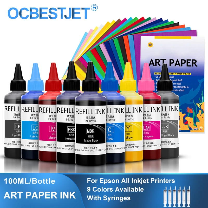 100ml Art Paper Pigment Ink Artpaper Ink For Epson T50 P50 L1300 1390