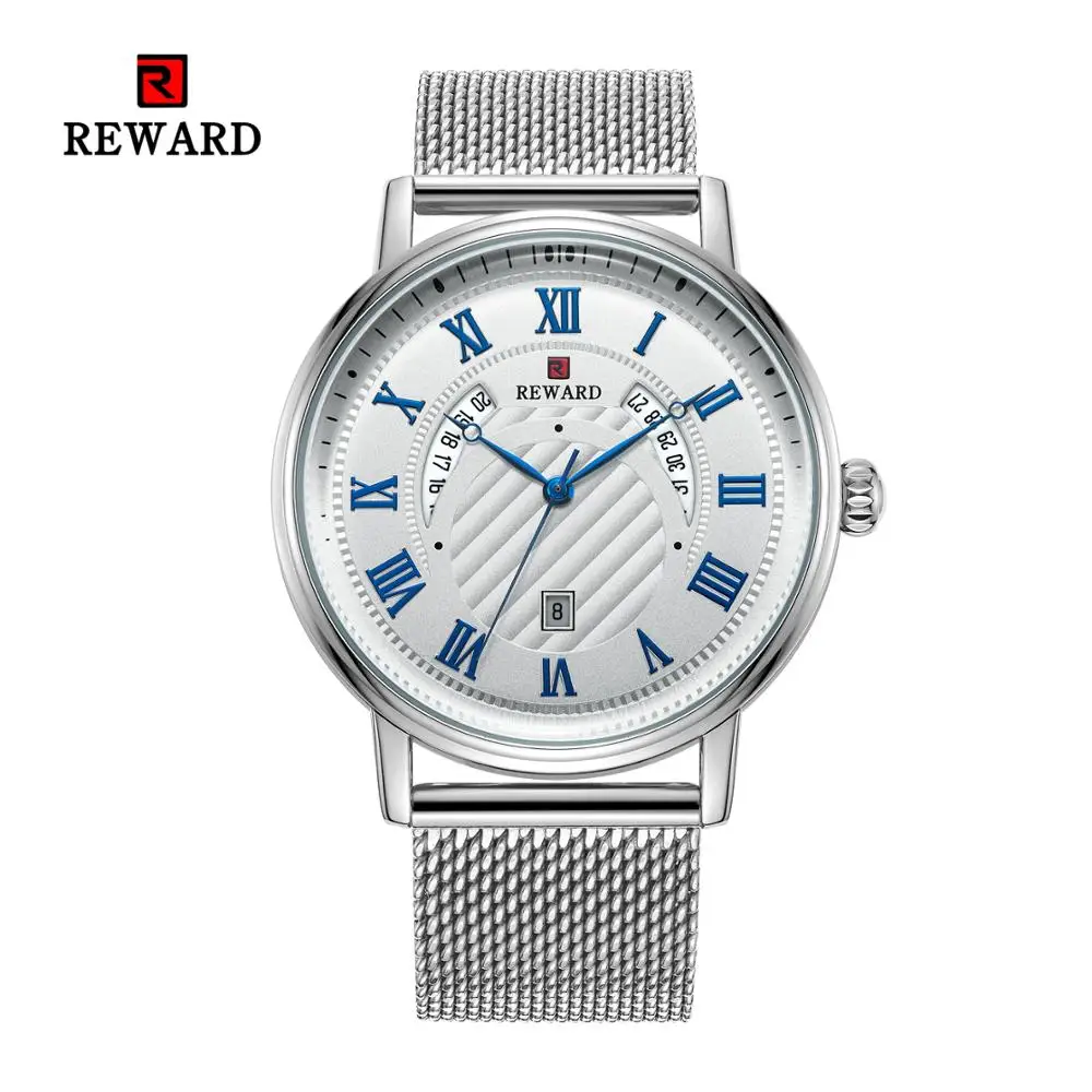 

REWARD Top Brand Men Watch Fashion Sport Military Quartz Wristwatches Date Clock Man Casual Full Steel Waterproof Watch For Men