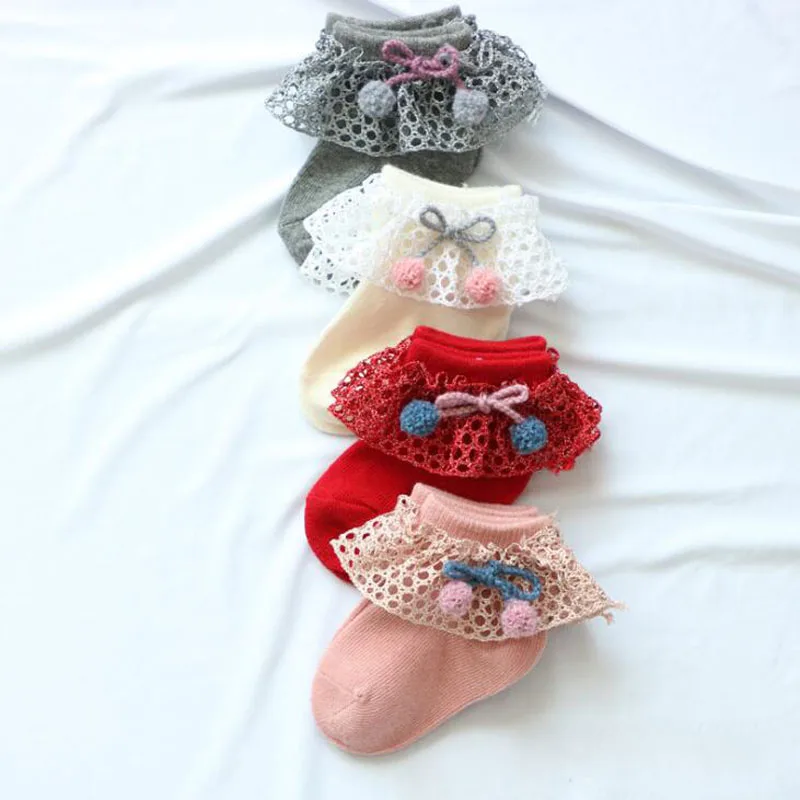 Новые кружевные носки принцессы с кружевом детские носки хлопковые повседневные милые для малышки преддошкольного возраста стопы Носки
