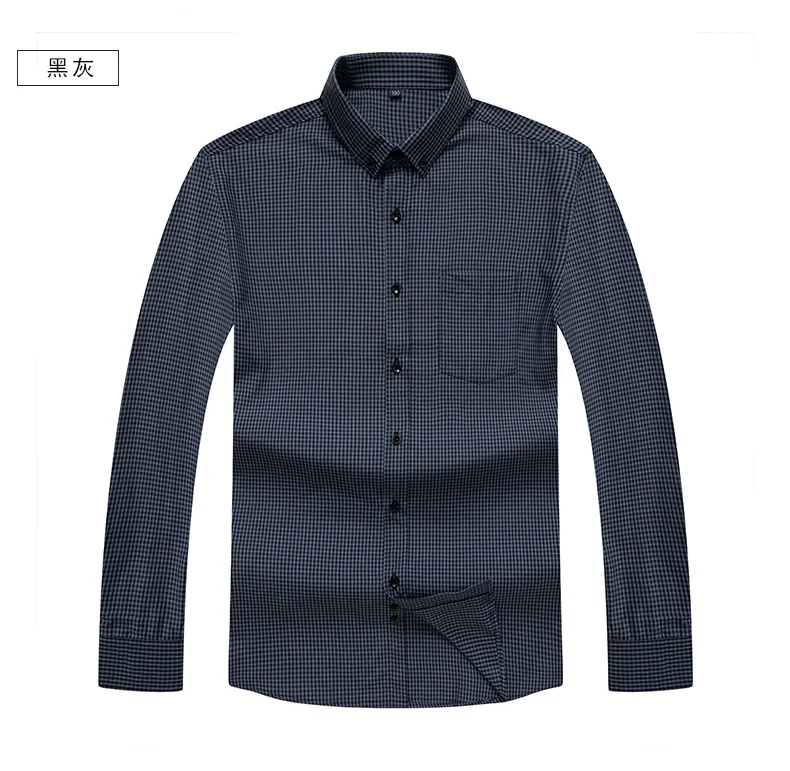 Плюс 8XL 6XL 5XL 4XL мужские оксфорды не нуждается в глажке клетчатые рубашки хлопковые повседневные рубашки высокого качества Модные