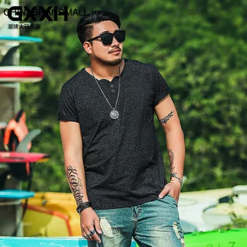 

super Brand Big size Men's Wear T Shirt Male Short Sleeve Loose Fat Man Plus Fat Plus Solid Color Special Half Sleeve