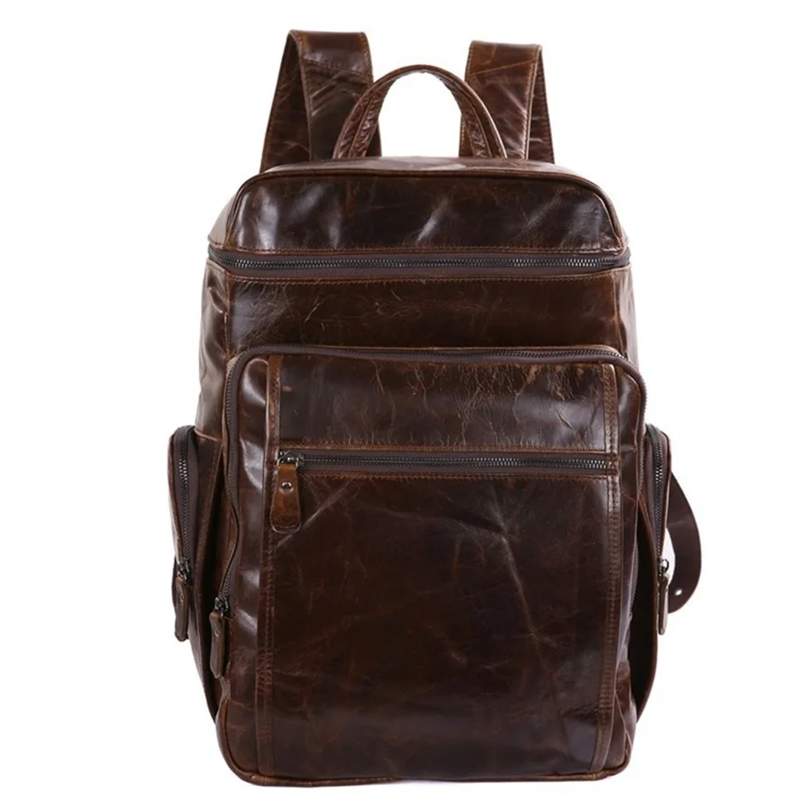 Mens Luxury Brown Leather Backpack
