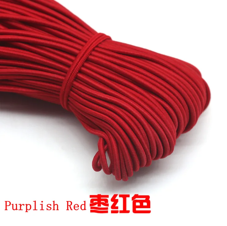 10 м/лот, 24 цвета, высокое качество, 3 мм, цветная круглая эластичная повязка, резиновая эластичная веревка, ювелирные браслеты, веревка для улицы, веревка, E-2 - Цвет: Purplish Red