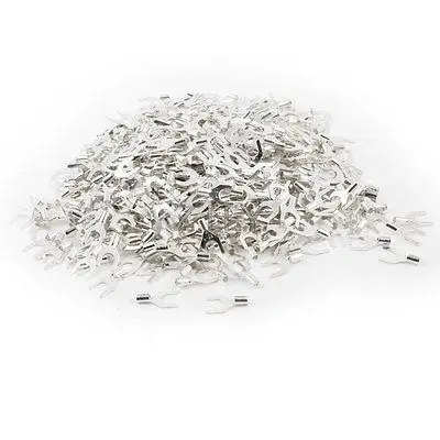 

1000 Pcs 5.3mm Wire Cable Connector Copper Lug Non-insulated Fork Terminal