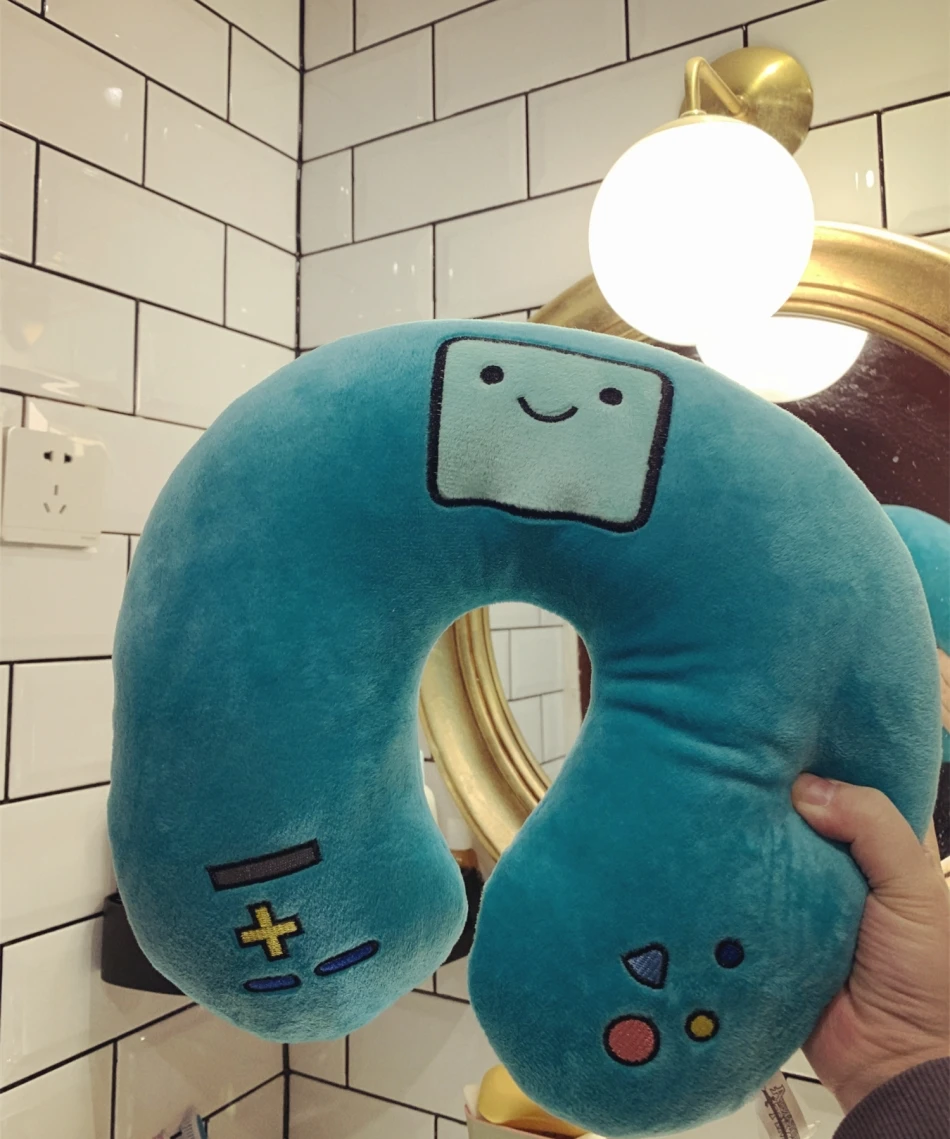 Adventure Time u-образная подушка, подушка для шеи, Автомобильная подушка для путешествий, мягкая подушка, Шейная Подушка с капюшоном, удобная, высокое качество, подарок - Цвет: green