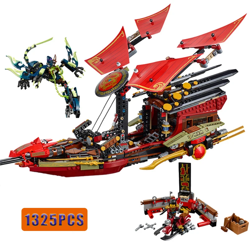 

Ninja Final Flight of Destiny's Bounty Ship Model Building Blocks Set with Figures Compatible Ninjagoed Bricks DIY Toys for Kids