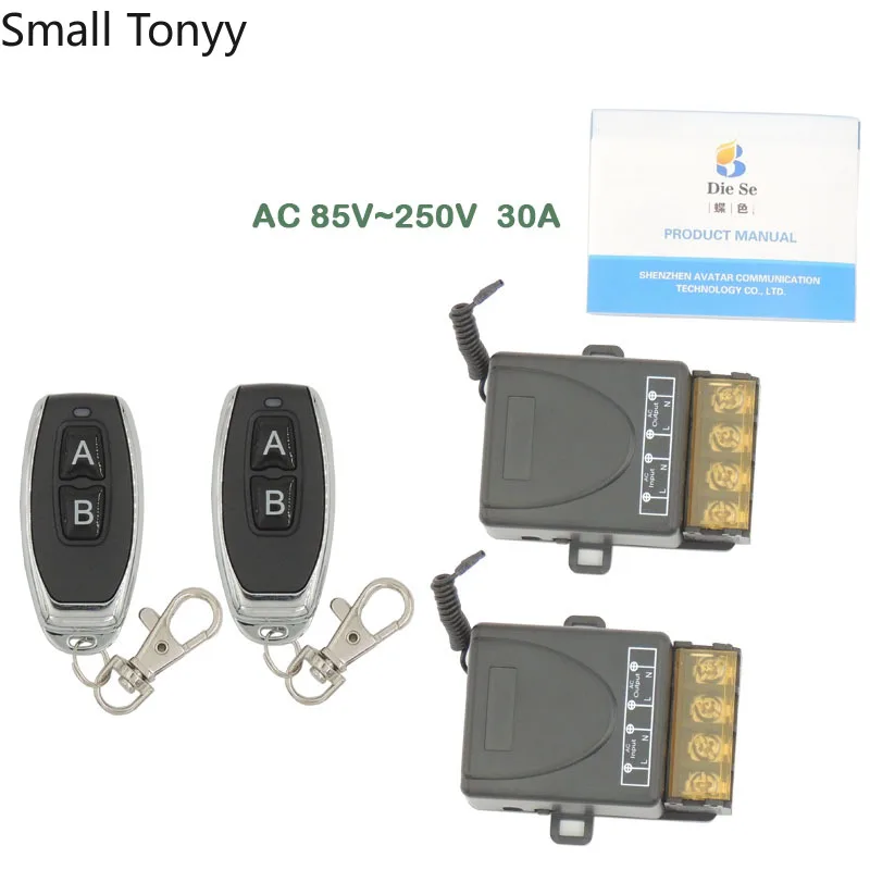 

Remote Control 433Mhz 85~250V 30A 6600W 1CH rf Switch High Power Relay Receiver and Transmitter for Remote Bulb Switch on or off