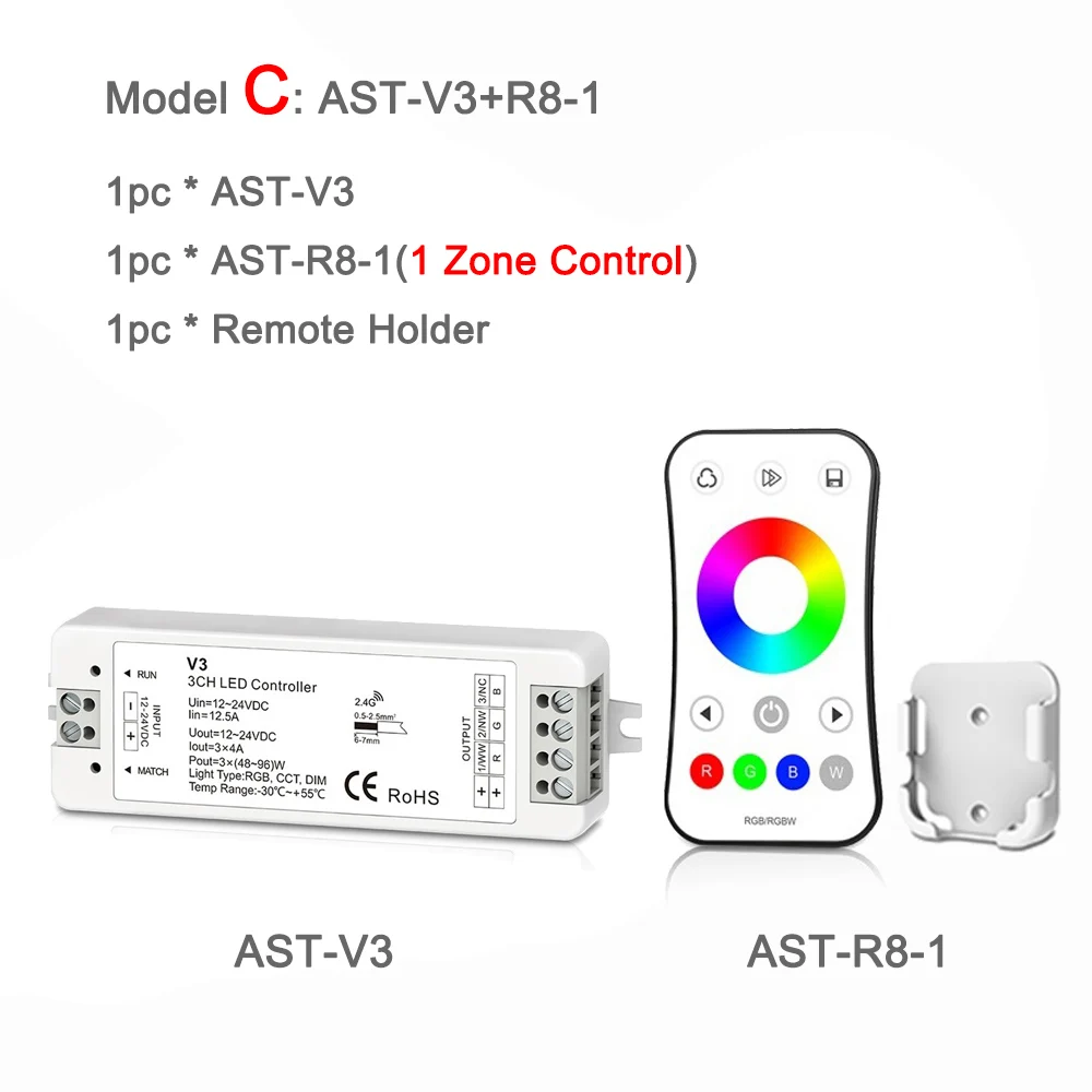 RGB светодиодный пульт управления 12 В 24 В DC 12A RF 2,4G беспроводной пульт дистанционного управления Умный дом Wifi контроллер полосы пропускания RGB диммер для 12 вольт светодиодные полосы света - Цвет: Model C