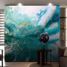 Diantu Пользовательские Картины абстрактный синий художественный пейзаж Всплеск-чернила гостиная диван 3D фон настенные декоративные настенные обои, фрески