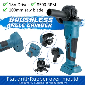 

18V 100mm Brushless Impact Angle Grinder Polishing Cordless Cutting Machine Sanding Tool without Battery For Makita BL1840/50/60