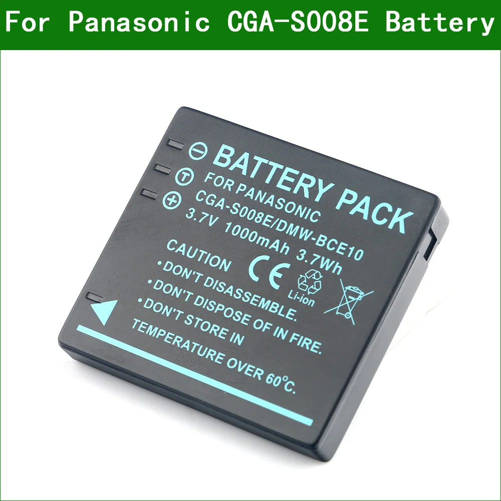 Batteria Per Fotocamera Digitale Cga-S008A S008E Dmw-Bce10 Per Panasonic Dmc-Fs3 Fs5 Fs20 Fx30 Fx33 Fx35 Fx36 Fx37 Fx38 Fx55 Fx500 Fx520