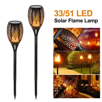 

51LED/33LED Solar Simulation Flame Lamp Waterproof For Garden Landscape Decor Landscape Light Outdoor Induction Landscape Lights