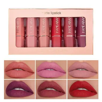 

6pcs/Lot Matte Lipstick Set Waterproof Long Lasting Set Non-stick Glosses Velvet Up Beauty Lipstick Cosmetic Lip Make V8O5