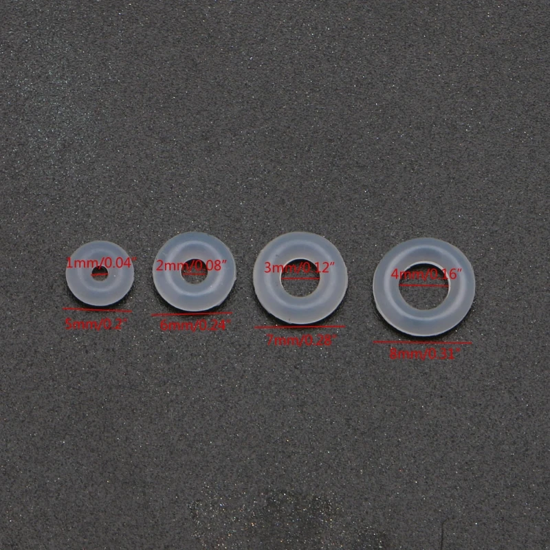 G2AF 100Pcs Silicone Rubber Stoppers Ring Bead Charms Bracelets Compatible for Use Alone or with
