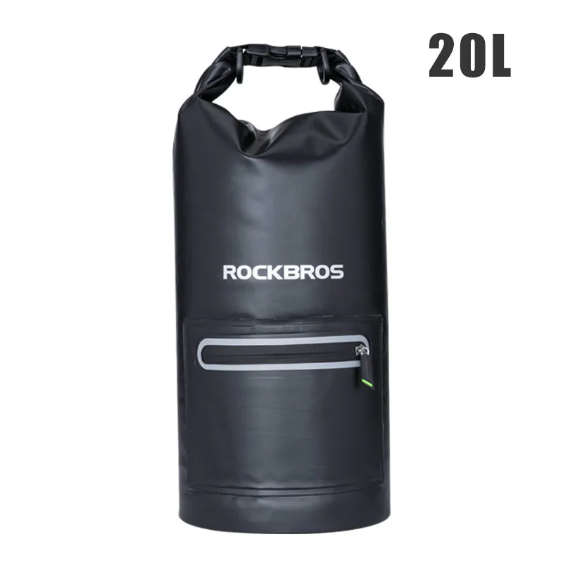 ROCKBROS 10L 20L Велоспорт велосипед Водонепроницаемый Открытый Сумки Туризм Кемпинг Сумка для хранения плавательных принадлежностей пакет Дрифтинг сумка Чехлы против дождя - Цвет: Black 20L