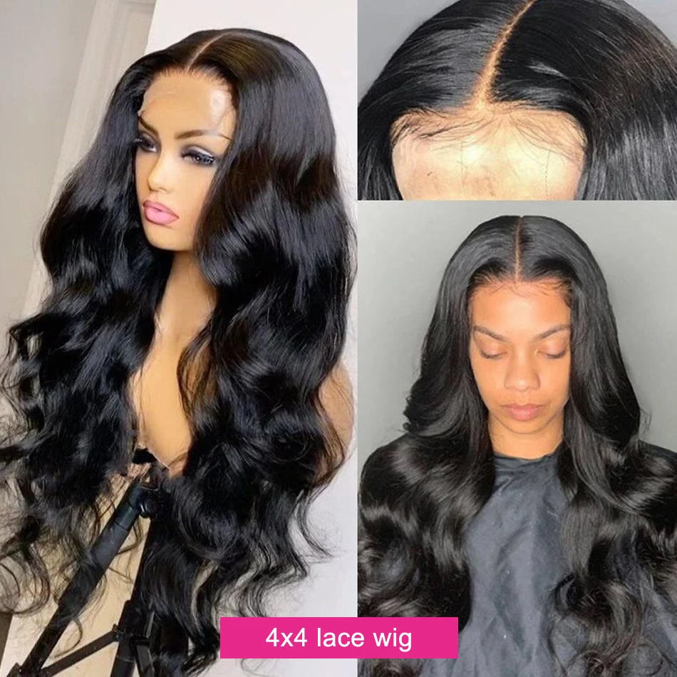 Lace Front Wig 13x4 Transparent Human Hair Body Wave 4x4 Closure