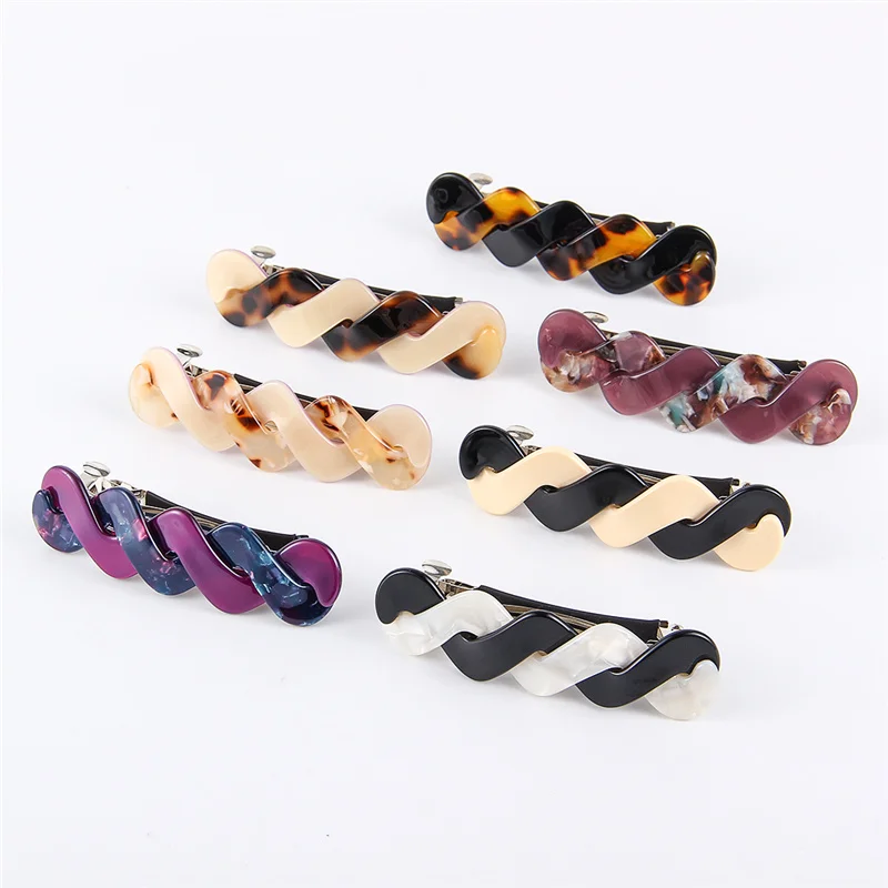 High Quality Hair Accessories New Fashion Wave Patchwork Hair Barrette