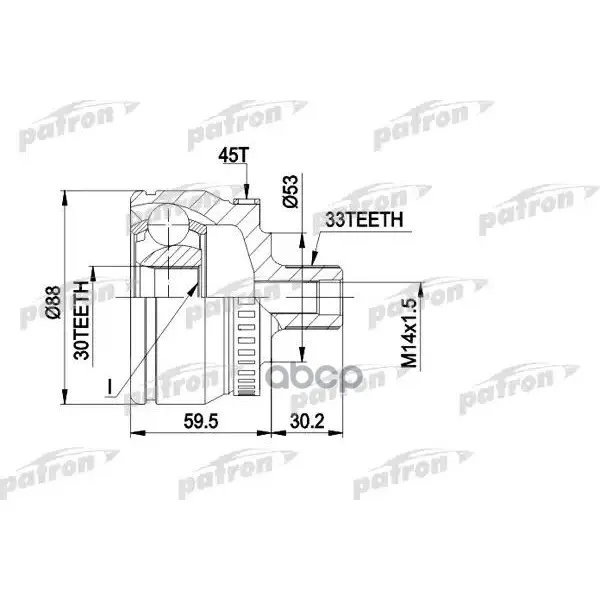 Шрус Наружн К-Кт Skoda Superb 02-, Vw Passat 00-05, Passat Variant 00-05 Patron Pcv1375 PATRON арт. PCV1375