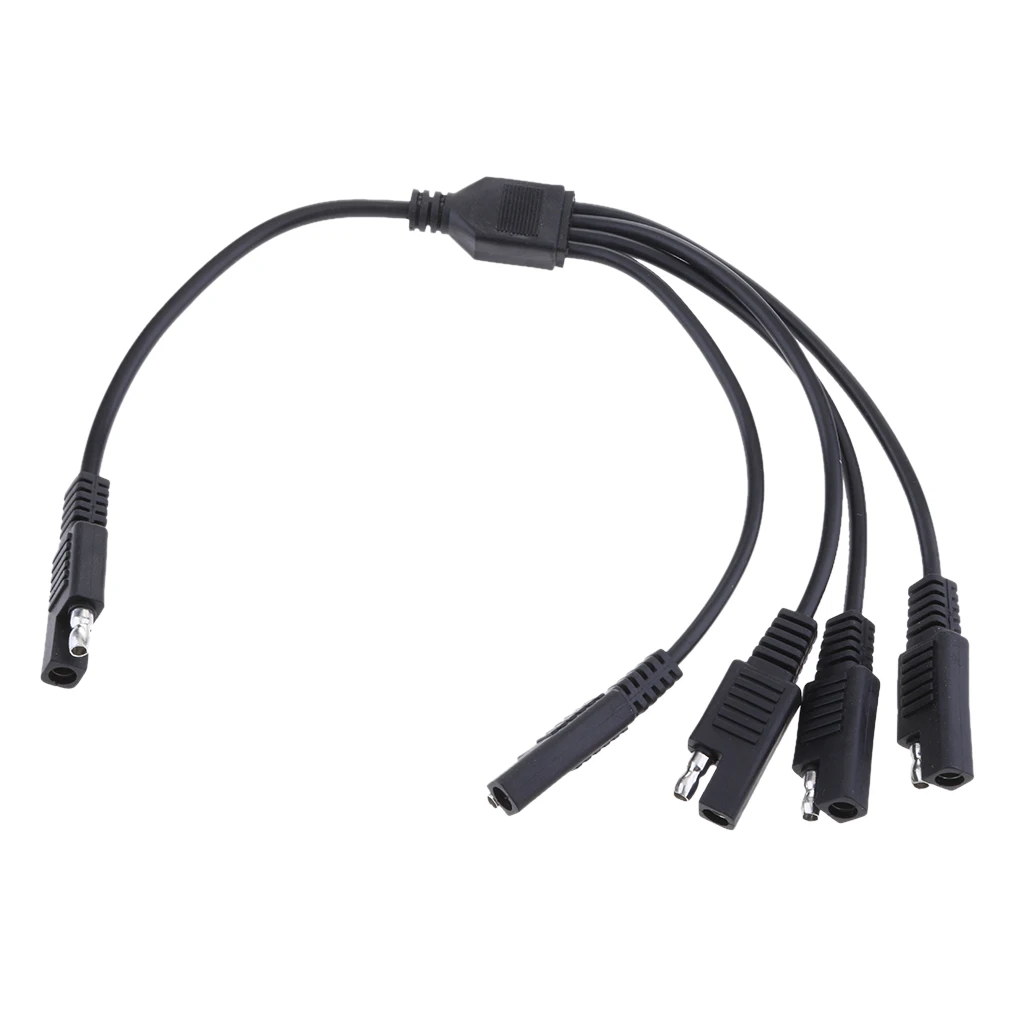 Universal 18AWG SAE 1 To 4 Extension Adapters Splitter Cables For Car Motor Solar Panel Batteries