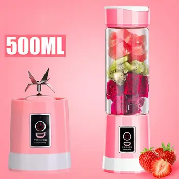 

500ml Portable Juice Blender USB Juicer Cup Multi-function Fruit Mixer Six Blade Mixing Machine Smoothies Baby Food Dropshipping
