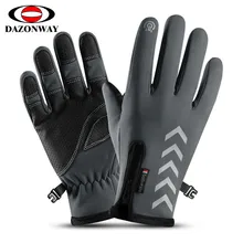 Men Women Cycling Gloves Autumn Winter Waterproof Slip Five Finger Touch Screen Night Riding Running Reflective Strip Gloves XXL