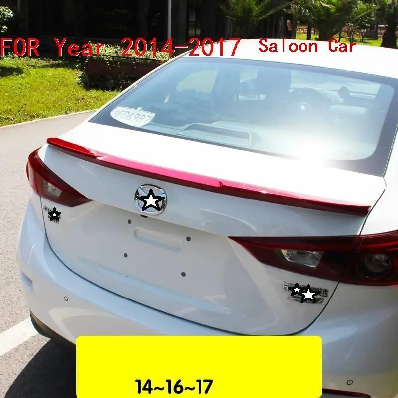 Автомобильные аксессуары, Модернизированный автомобильный Стайлинг, наружные, Автомобильные украшения, спойлеры, крылья 14 15 16 17 18 для Mazda Axela