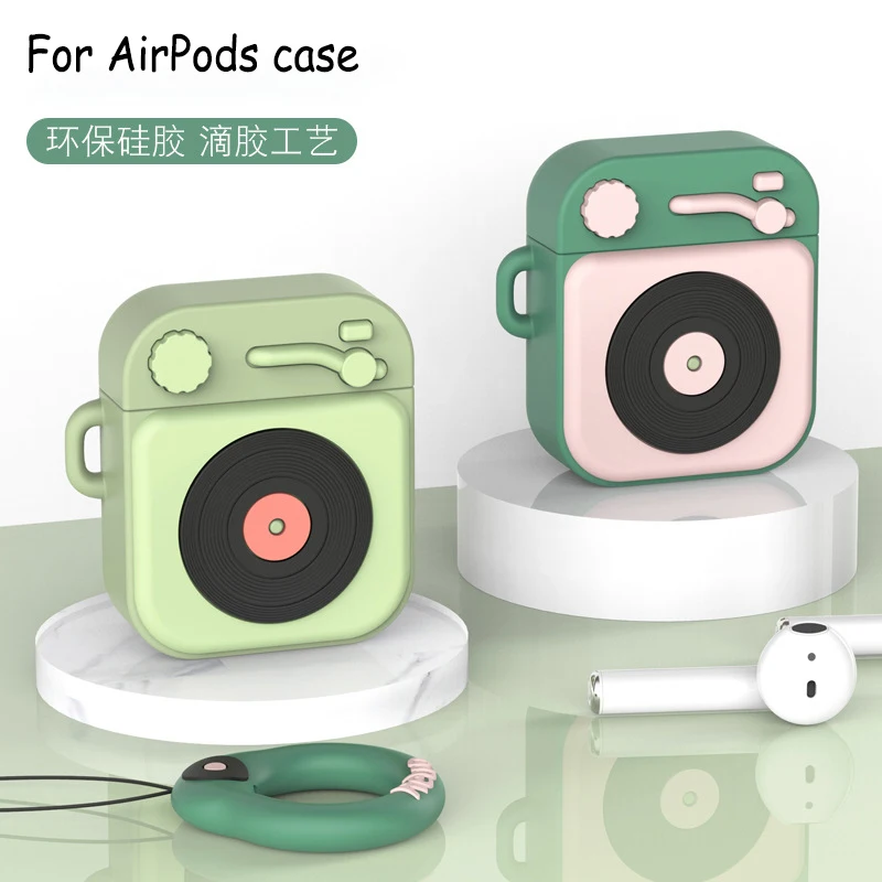 

For AirPods Case Cute Cartoon Soft Silicone Earphone Set Drop-Proof Bluetooth Wireless Radio Recording Protection Headset Set