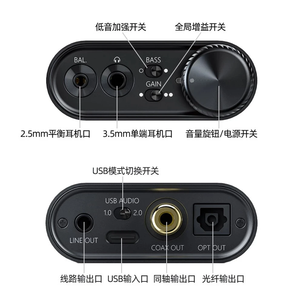 FiiO K3S New K3 Portable Headphone Amplifier USB-C DAC Decoding AMP Support Coaxial Optical Digital Outs PCM384k/DSD256 headphone amplifier portable dac amplifier