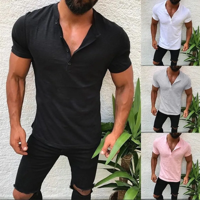 mens slim fit short sleeve button down