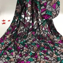 Дизайн Блестки Ткань H-111903 французский чистая ткань для праздничное платье 5 ярдов/партия