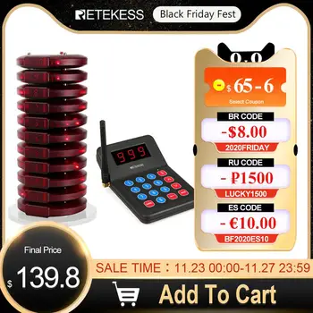 

Retekess T119 Restaurant Pager With 10 Pager Receivers Wireless Calling Queue System Customer Service Food Pager Restaurant