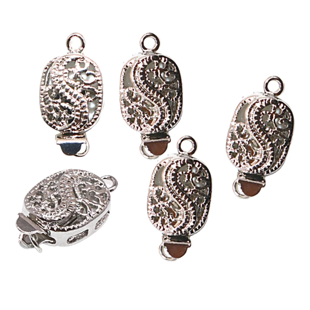 5pcs Copper Box Clasps For Jewelry DIY Dragon Pattern Filigree Connector
