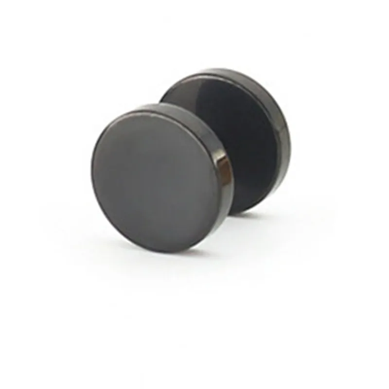 10Pairs Fashion 3-14MM Black Color Stainless Steel Earrings Sets Women Men's Barbell Dumb bell Punk Gothic Stud Earring For Men 5