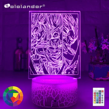 

Newest Anime Dragon Ball Goku Acrylic Night Light Lamp for Kids Children's Bedroom Decor Nightlight Color Changing 3d Lamp Gift