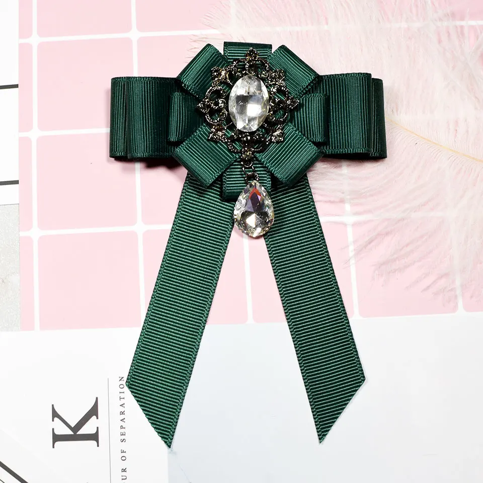 Green Black I-Remiel, лента, бант, брошь, галстук, высокое качество, цветок, броши, булавка, бант, бант, корсаж, черная брошь для мужчин, рукоделие, букет, свадьба - Окраска металла: Green Black