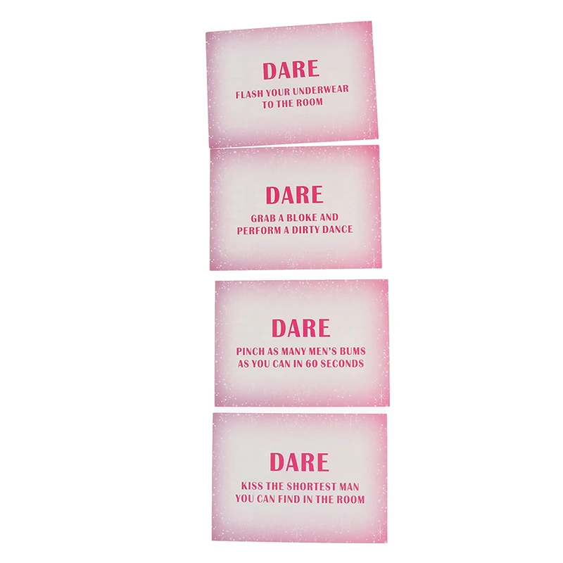 24 pcs/Set Hen Party Night Dare Card Dare To Do Cards Bachelorette Party Girls Night Out Party Prop Game Decorations Accessories