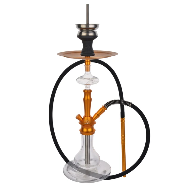 Gold ADMY®Кальян набор 63 см алюминиевый сплав | SShisha патоки Ловца | содержит светящийся тепловой рюкзак | керамический диффузор | нержавеющая сталь - Цвет: Gold
