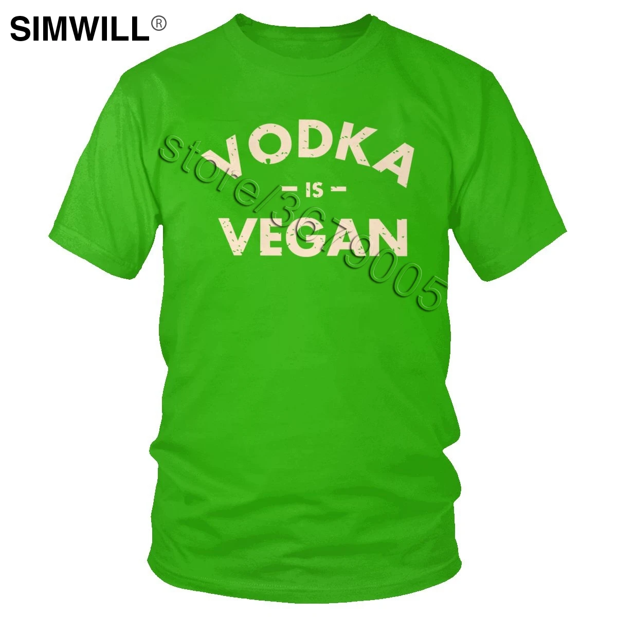 Трендовая городская футболка Vodka Is Vegan, Мужская забавная футболка с короткими рукавами, хлопок, топы с принтом, красивый подарок - Цвет: Зеленый